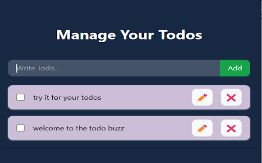 Todo Buzz  from Chrome web store to be run with OffiDocs Chromium online