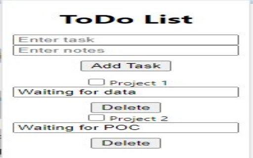 ToDo List with Notifications  from Chrome web store to be run with OffiDocs Chromium online