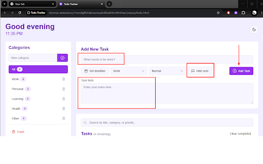 Todo Tracker  from Chrome web store to be run with OffiDocs Chromium online