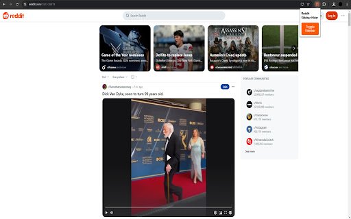 Toggle Reddit Sidebar  from Chrome web store to be run with OffiDocs Chromium online