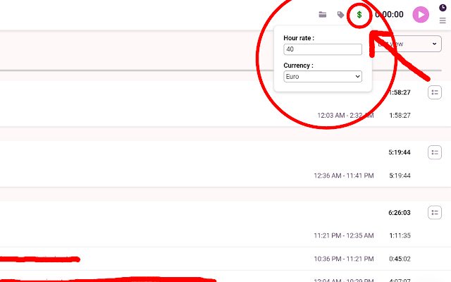 Toggl Price widget  from Chrome web store to be run with OffiDocs Chromium online
