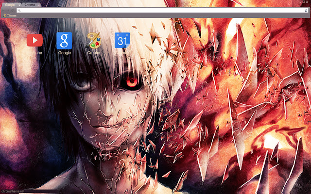 Tokyo Ghoul Broken Kaneki theme 1366x768  from Chrome web store to be run with OffiDocs Chromium online