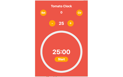 Tomato Clock  from Chrome web store to be run with OffiDocs Chromium online