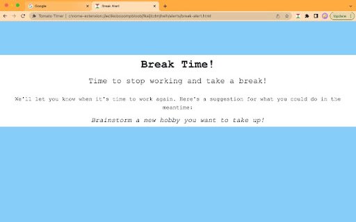 Tomato Timer  from Chrome web store to be run with OffiDocs Chromium online