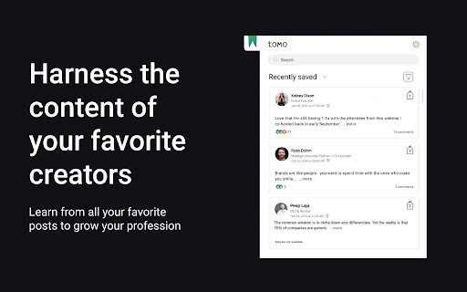 Tomo Organize Saved LinkedIn® Posts  from Chrome web store to be run with OffiDocs Chromium online