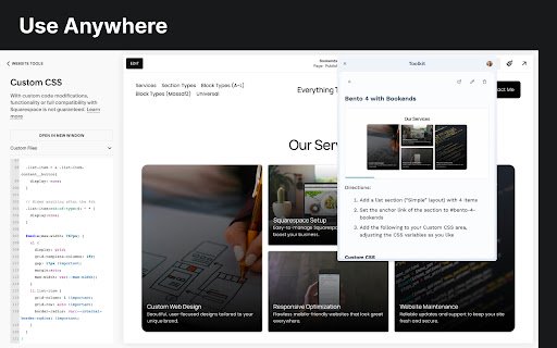 Toolkit by Will Myers  from Chrome web store to be run with OffiDocs Chromium online