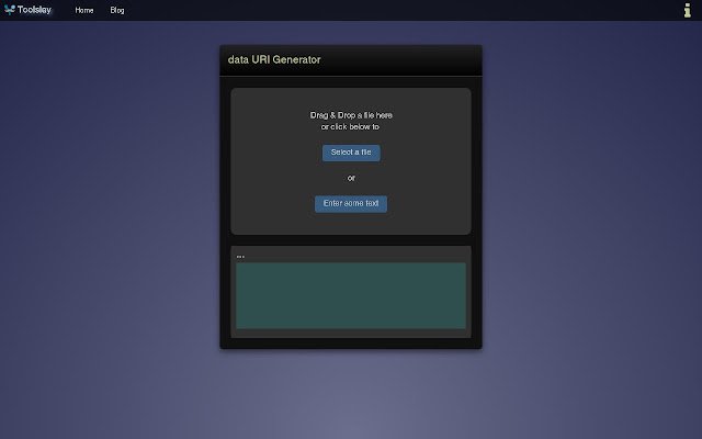 Toolsley Data URI Generator mula sa Chrome web store na tatakbo sa OffiDocs Chromium online