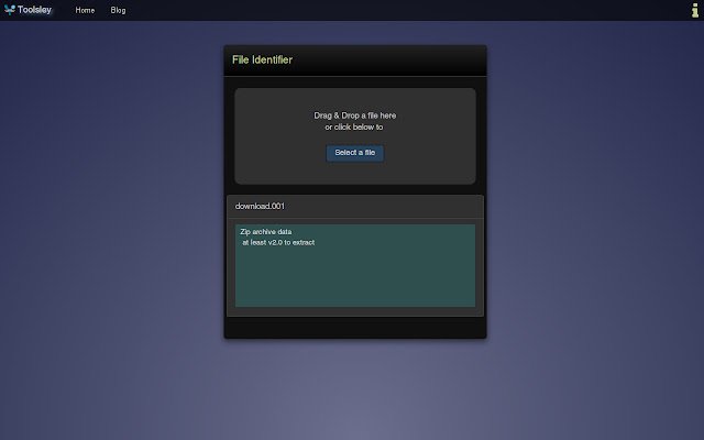 Toolsley File Identifier  from Chrome web store to be run with OffiDocs Chromium online
