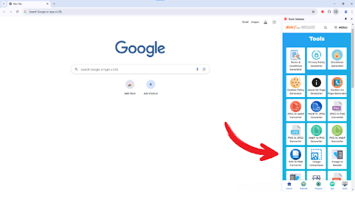 Tools Sidebar  from Chrome web store to be run with OffiDocs Chromium online