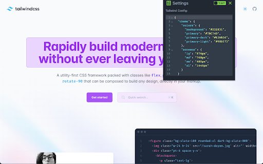 Toolwind Devtool for Tailwind css  from Chrome web store to be run with OffiDocs Chromium online