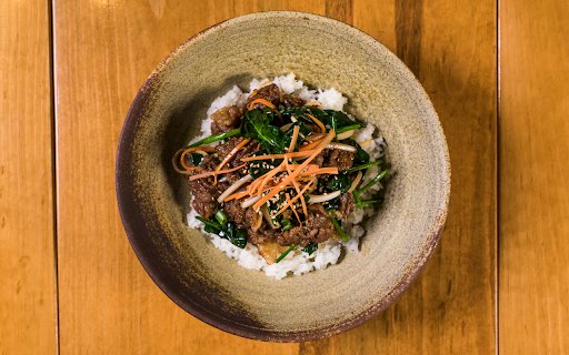 Top View of a Bulgogi Beef Bowl  from Chrome web store to be run with OffiDocs Chromium online