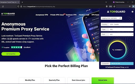 TorGuard Premium Proxy Extension  from Chrome web store to be run with OffiDocs Chromium online