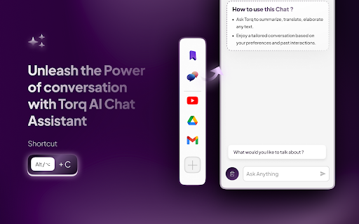 Torq AI: ChatGPT Powered AI Assistant  from Chrome web store to be run with OffiDocs Chromium online