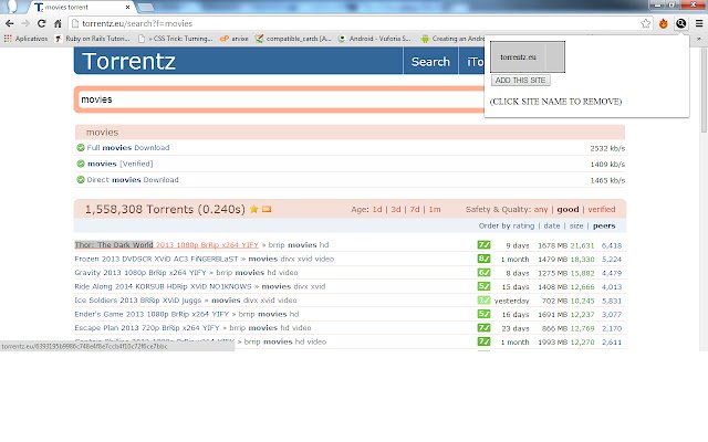 Torrent Movie Trailers FAST من متجر Chrome الإلكتروني ليتم تشغيلها باستخدام OffiDocs Chromium عبر الإنترنت