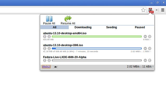 .torrent to Transmission  from Chrome web store to be run with OffiDocs Chromium online