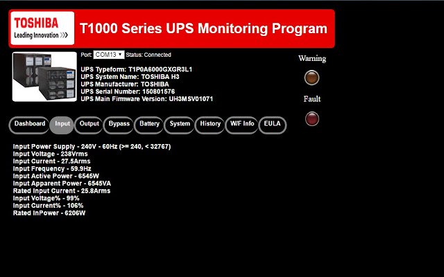 Toshiba T1000 Series UPS Monitor Program da Chrome Web Store para ser executado com OffiDocs Chromium online