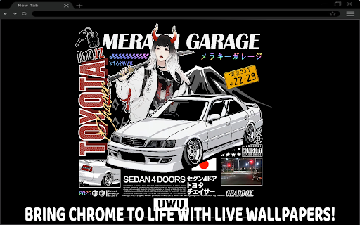 Toyota Chaser Anime Garage Girl Live Wallpaper  from Chrome web store to be run with OffiDocs Chromium online