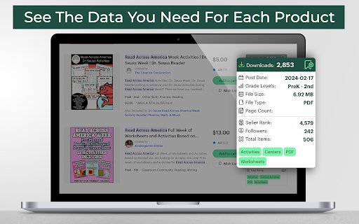 TPT Analytics: Teachers Pay Teatchers Market Research  from Chrome web store to be run with OffiDocs Chromium online