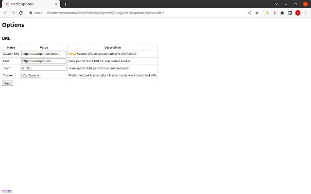 track dal Chrome Web Store da eseguire con OffiDocs Chromium online