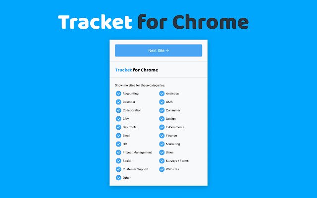 Tracket aus dem Chrome Web Store zur Ausführung mit OffiDocs Chromium online