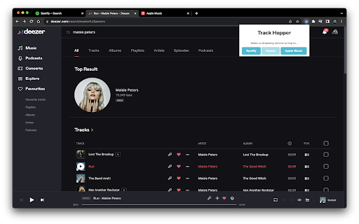 Track Hopper  from Chrome web store to be run with OffiDocs Chromium online