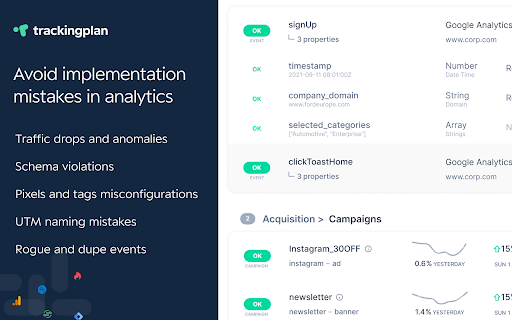 Trackingplan  from Chrome web store to be run with OffiDocs Chromium online