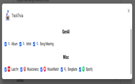 TrackTrivia  from Chrome web store to be run with OffiDocs Chromium online
