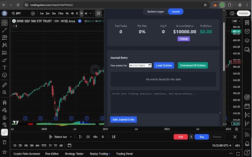 Trading and Backtesting Assistant  from Chrome web store to be run with OffiDocs Chromium online