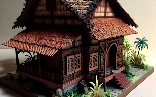 Traditional house model  from Chrome web store to be run with OffiDocs Chromium online