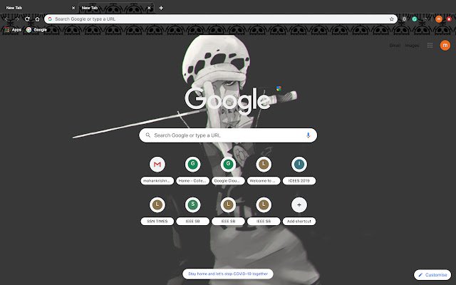 Trafalgar Law OnePiece Dark theme  from Chrome web store to be run with OffiDocs Chromium online