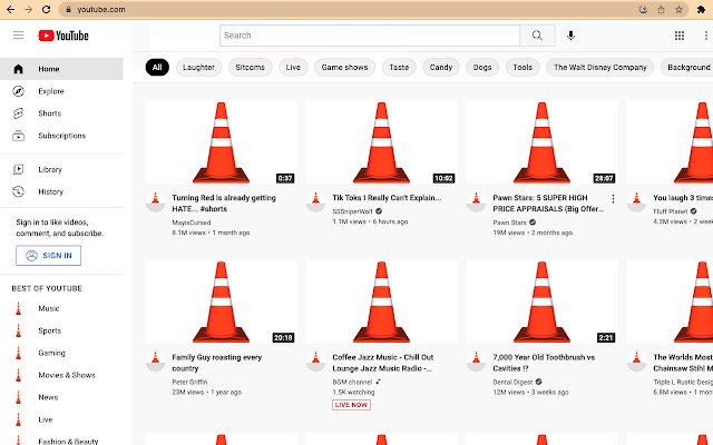 OffiDocs Chromium 온라인과 함께 실행되는 Chrome 웹 스토어의 Traffic Cone Youtube Changer