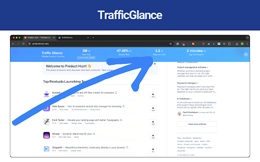 Traffic Glance  from Chrome web store to be run with OffiDocs Chromium online