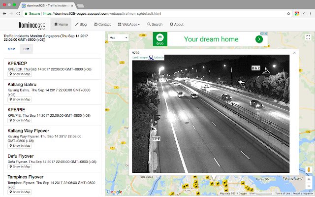 Traffic Incidents Monitor Singapore  from Chrome web store to be run with OffiDocs Chromium online