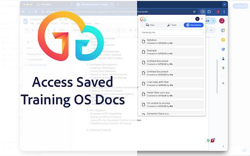 Training OS  from Chrome web store to be run with OffiDocs Chromium online