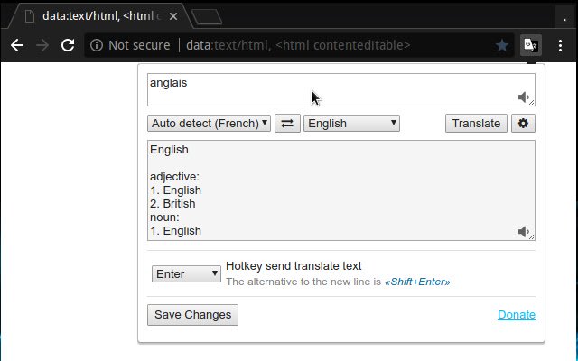 Trance Translate de Chrome web store se ejecutará con OffiDocs Chromium en línea
