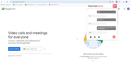 Transcript Buddy from Chrome web store to be run with OffiDocs Chromium online Transcript Buddy from Chrome web store to be run with OffiDocs Chromium online