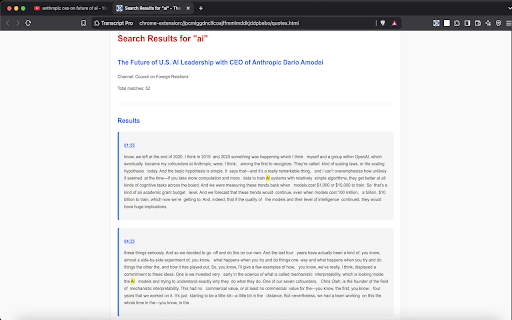 Transcript Pro  from Chrome web store to be run with OffiDocs Chromium online