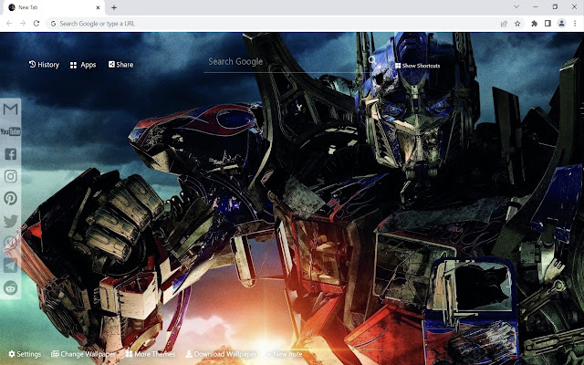 Transformers Wallpaper de la boutique en ligne Chrome doit être exécuté avec OffiDocs Chromium en ligne