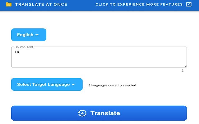 TranslateAtOnce Translate Multi Language desde la tienda web de Chrome se ejecutará con OffiDocs Chromium en línea