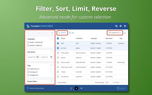 Translate Flashcards  from Chrome web store to be run with OffiDocs Chromium online