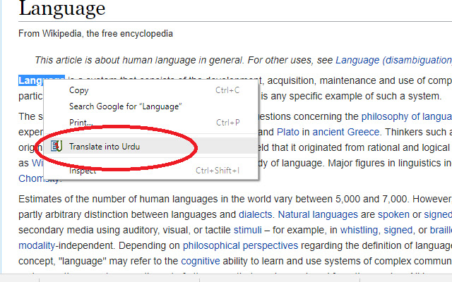 Translate into Urdu  from Chrome web store to be run with OffiDocs Chromium online