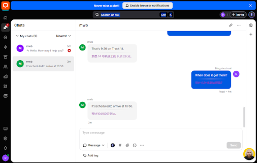 Translator for LiveChat™ Web  from Chrome web store to be run with OffiDocs Chromium online