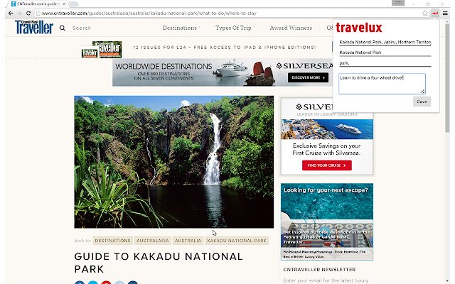 Travelux save links for travel  from Chrome web store to be run with OffiDocs Chromium online