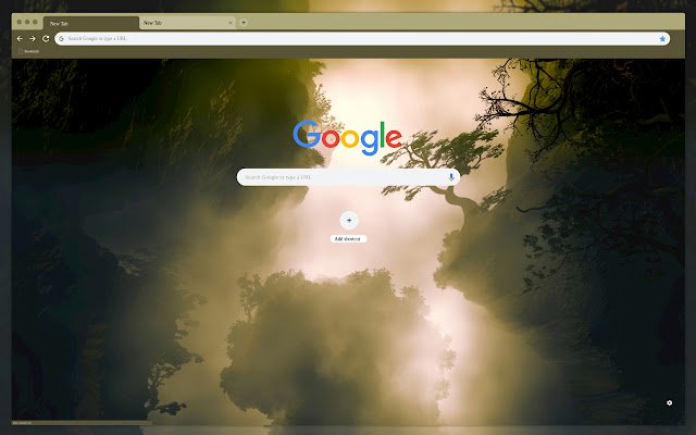 Drzewa we mgle wzgórza ze sklepu internetowego Chrome do uruchomienia z OffiDocs Chromium online