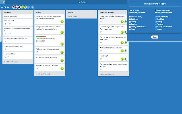 Trello Cardlife de la boutique en ligne Chrome sera exécuté avec OffiDocs Chromium en ligne