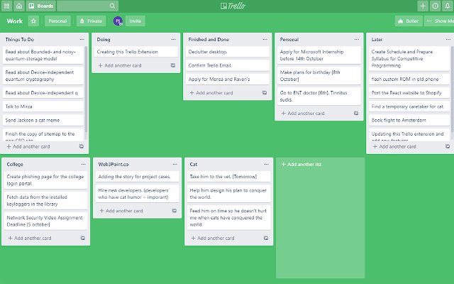 Trello Grid Layout et Confetti Extension de la boutique en ligne Chrome à exécuter avec OffiDocs Chromium en ligne