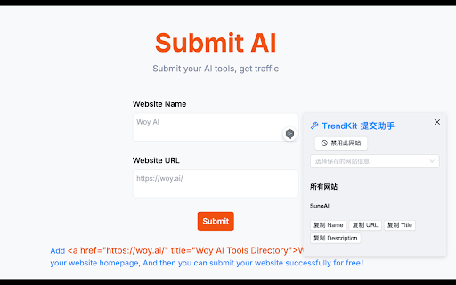 Trendkit  from Chrome web store to be run with OffiDocs Chromium online