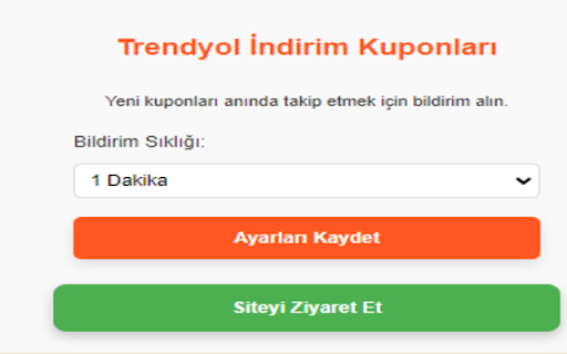 Trendyol İndirim Kuponu Bildirimleri  from Chrome web store to be run with OffiDocs Chromium online Trendyol İndirim Kuponu Bildirimleri  from Chrome web store to be run with OffiDocs Chromium online