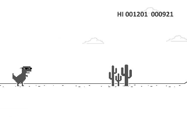 T Rex running Dinosaur  from Chrome web store to be run with OffiDocs Chromium online
