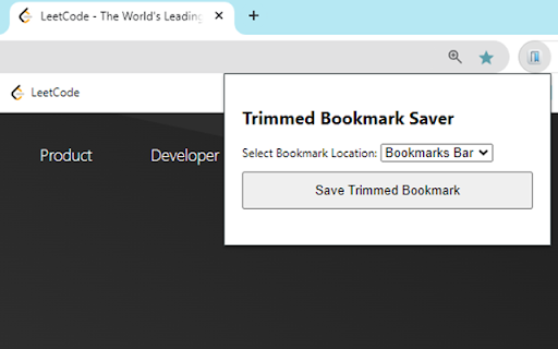 Trimmed Bookmark Saver  from Chrome web store to be run with OffiDocs Chromium online